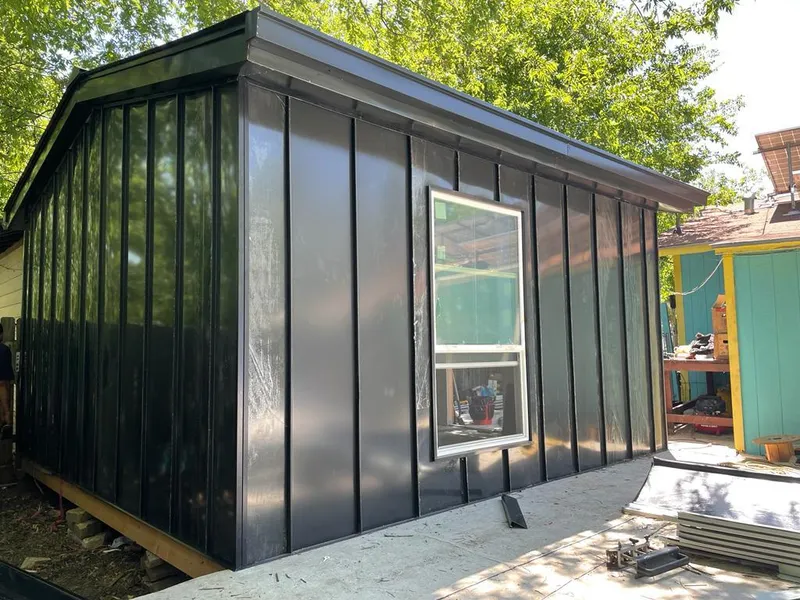 Black standing seam metal wall panels for Metal Roof Installation in Riverhead